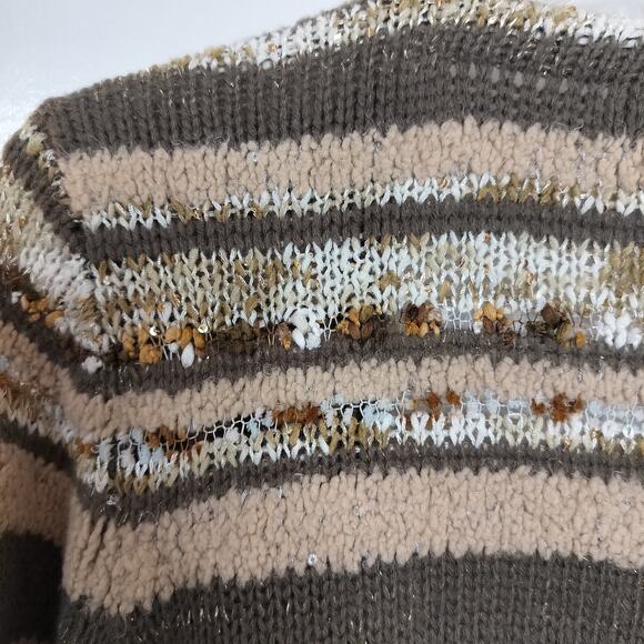 4535)Chico's Greta Mirror Fringe Neutral Combo Open Front Cardigan Sz 0/Small - Picture 5 of 8